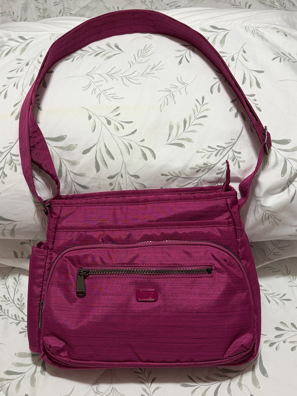 LUG Shimmy Crossbody Bag Brushed Orchid Pink Purple RFID Blocking Tech NWOT Cute